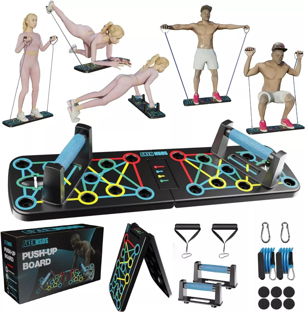 TABLA PUSHUPS + KIT DE ENTRENAMIENTO EN CASA